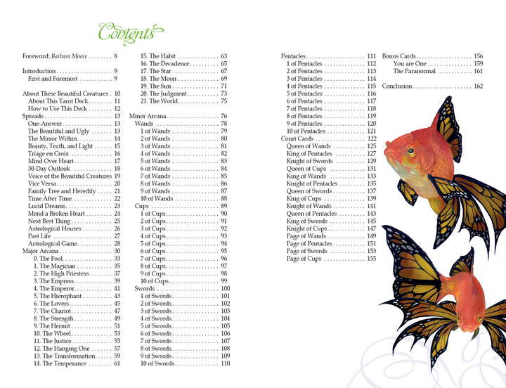 Beautiful Creatures Tarot, 2nd Edition - Table Contents