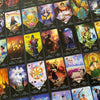 A vibrant display of the Clarity Tarot (Deck and Guidebook Box Set) by Schiffer Publishing, Ltd., featuring beautifully illustrated cards—wands, cups, swords, and pentacles—on a dark background. Ideal for tarot enthusiasts.