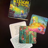 Wisdom for Wee Ones by Schiffer Publishing, Ltd. is a card game featuring Proverbs cards with inspirational messages and whimsical artwork of children and monkeys, set against a dark background for spiritual encouragement.