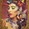 A woman with vibrant makeup and dark wavy hair, surrounded by healing butterflies and glitter, is featured in a golden ornate frame. Below, the text reads "You Are Beautiful!" Product: Angels of Healing and Hope Oracle by Schiffer Publishing, Ltd.