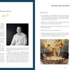A two-page spread from The Carlino Family Cookbook by Schiffer Publishing, Ltd.: left page shows a chef’s bio and photo in a black shirt; right page has zucchini pasta—an Italian classic—with recipe steps, ingredients, and skillet pasta.