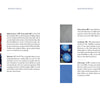 A two-page spread in The Guide to Kimono by Schiffer Publishing, Ltd. compares synthetic and plant-based fabrics, with swatches and vintage-inspired patterns—bold florals and solid blue on white, plus blue sidebar text.