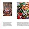 A two-page spread from Schiffer Publishing, Ltd.’s “New Orleans” showcases eclectic bedroom and interior photos, plus vibrant scenes of costumed revelers with masks and beads at a festive outdoor event. Text is positioned at the bottom.