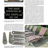 A Schiffer Publishing, Ltd. magazine page displays vintage photos of metal key tags, a novelty shop sign, and deck chairs, highlighting steward memorabilia and the SS United States’ place in ocean liner history.