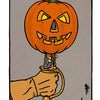 The Legend of Sleepy Hollow Tarot by Schiffer Publishing, Ltd. features a card with a hand gripping a sword topped with a jack-o-lantern hilt, set against gray hills and a building, reflecting the deck’s eerie literary allure.
