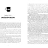 Pages from War & Coffee by Schiffer Publishing, Ltd. show the start of Chapter 1, "Freight Train," featuring text on a US Army Blackhawk mission and a block of narrative from an Afghanistan helicopter pilot memoir.