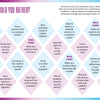 This or That - Game in a Book by Schiffer Publishing, Ltd. features 20 pastel diamond-shaped question boxes with wild cards and fun travel, food, and personal choice prompts. Instructions are located in the top right corner.