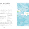 A page from Schiffer Publishing, Ltd.’s "Atlas of Shipwrecks and Fortunes of the Sea" shows text about the Mary Celeste alongside a color map of the Caribbean Sea highlighting Cuba, Haiti, the Dominican Republic, and the shipwreck site.