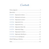 The table of contents in Marvelous Mopheads by Schiffer Publishing, Ltd. lists chapters on house, garden, container mopheads, color, form, size, foliage, cut/dried flowers, and success—each with page numbers and elegant blue headings to guide gardeners.