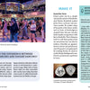 A magazine spread for "Jammin' through the South" by Schiffer Publishing, Ltd. features Nashville Picks and an interview with craftsman Dustin Headrick. The left page shows ballroom dancers and coin-shaped guitar picks, evoking immersive Southern music tours.