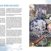Essence and Ember by Schiffer Publishing, Ltd. features an open metal incense burner with ashes and burned incense on a tree stump, surrounded by dried herbs and resins outdoors—evoking the art of holistic incense crafting.