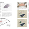 A magazine spread from Schiffer Publishing, Ltd.’s "Intermediate & Advanced Punch Needle Rug Hooking" features a “Fingered Leaf” embroidery tutorial with diagrams, step-by-step instructions, leaf images, and a photo of hands above a plain shirt.