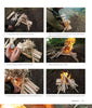 A six-step photo guide from "Core Bushcraft" by Schiffer Publishing, Ltd. shows how to build a fire using feathersticks, covering stick prep, lighting curls, adding fuel, and spreading the fire—an essential bushcraft skill.