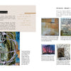 Explorations with Collage! by Schiffer Publishing, Ltd. features a spread on Sneaky Layering with abstract artwork, digital collage tips, photo examples, and captions explaining Wen Redmond's innovative layering methods.