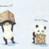 In The Magic Box by Schiffer Publishing, Ltd., a panda holds a colorful box with “She picked it UP,” then sets it down beside “She put it DOWN.” This opposites picture book is perfect for emerging readers.