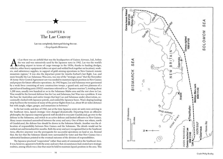 A close-up of a map highlighting key locations from the Solomon Islands campaign during World War II, as featured in "South Pacific Air War" by Schiffer Publishing, Ltd.