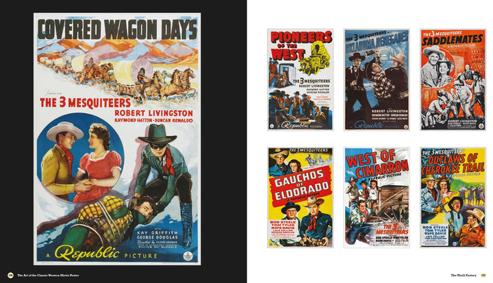 The Art of the Classic Western Movie Poster by Schiffer Publishing, Ltd. features striking black and white backgrounds, capturing the spirit of the Old West with timeless western movie posters.