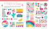 Brighten your Sublimation Crafting projects with Schiffer Publishing, Ltd.—this vibrant design page features rainbows, suns, hearts, a flamingo, beach waves, and uplifting sayings like "Be Kind" and "The Secret Ingredient is Always Love.