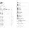 Table of contents page listing sections and chapters of "Decode Tarot" by Schiffer Publishing, Ltd., featuring the Minors, Courts, and Majors with page numbers plus detailed entries for Tarot readings and interpretations.