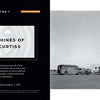 A black-and-white photo of early 1900s vehicles and people around a large observation balloon, with buildings behind. On the left is a book chapter title about the Curtiss Aerocar by Schiffer Publishing, Ltd., detailing its pioneering history.