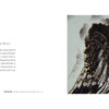 A digital art image with repeated, overlapping faces of an older Cree person beside text about Cree’s role in Indigenous languages and revitalization in Santa Fe, featured in "On the National Language" by Schiffer Publishing, Ltd.