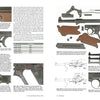 Two pages from *ERMA: Erfurter Maschinenfabrik, 1924–2003, Vol. 2* by Schiffer Publishing, Ltd. show detailed images, diagrams, and descriptions of ERMA handgun parts with close-ups and explanatory figures on German small arms.