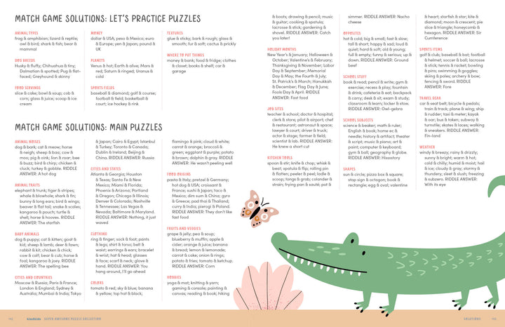 A page from the KindKids Super Awesome Puzzle Collection by Schiffer Publishing, Ltd., featuring brain-boosting puzzles designed to engage and delight young minds in this fun kids activity book.