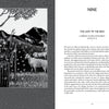 A black-and-white illustration inspired by Celtic saints features a robed woman with a staff, bees, a dog, cattle, and hills. From "Voyages with the Celtic Saints" by Schiffer Publishing, Ltd.