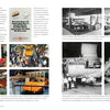 A two-page spread from Schiffer Publishing, Ltd. showcases color and black-and-white photos of the Mercedes-Benz C 111 at auto shows and being loaded onto a Lufthansa cargo plane, with informative captions.