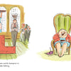 In "All the Things My Grandma Has Done" by Schiffer Publishing, Ltd., a joyful grandma stands on a winner’s podium with cake and trophy, then happily eats cake in her chair—capturing children’s imaginative view of their humorous grandmothers!.