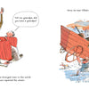 In "All the Things My Grandpa Has Done" by Schiffer Publishing, Ltd., a child and his imaginative grandpa share stories with their dog, while a man lifts a horse-filled cart—capturing the magic of storytelling in this charming picture book.