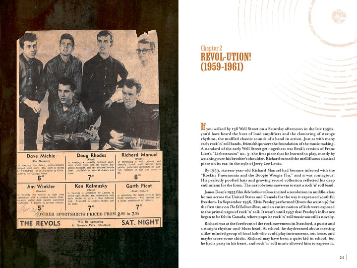 A group of men pose for a photo, evoking iconic images from Richard Manuel by Schiffer Publishing, Ltd., capturing the influential spirit of rock music.