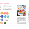 A two-page spread from "Creative Sketchbook Magic" by Schiffer Publishing, Ltd. features colorful painted circles, a hand painting a palette, and tips on creative color approaches—perfect for beginners or daily art inspiration.