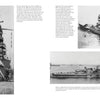 Schiffer Publishing, Ltd.’s "Nagato-Class Battleships" features three black-and-white photos: crew on deck, an aerial view at sea, and two IJN battleships anchored with smaller boats; each image includes descriptive text.