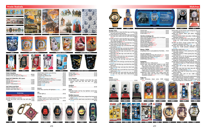 A catalog spread showcases the Star Wars Super Collector's Wish Book, Vol. 1, 2nd Edition by Schiffer Publishing, Ltd., with detailed images and descriptions—ideal for any Star Wars collectibles guide.