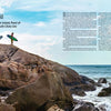 Two surfers with surfboards stand on rocky cliffs above crashing waves. Bold vertical surfEXPLORE text is left, with info about Hainan, China—one of Asia’s top uncharted surf spots—on the right. Brand: Schiffer Publishing, Ltd.