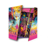 The Starman Tarot Remastered by Schiffer Publishing, Ltd. features a vibrant box with abstract, neon artwork and a surreal face, capturing the bold spirit of Davide De Angelis's design.