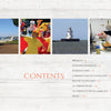 The table of contents page for "101 Things to Do in Cleveland" by Schiffer Publishing, Ltd. features four photos—a Cleveland sign by the water, a colorful costume, a lighthouse, and a chef—with chapter titles on a wood-textured background.