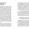 A two-page spread from Schiffer Publishing's The Law of One Contemplation Deck: the left page discusses the deck’s spiritual purpose, while the right shares its history and key Law of One principles.