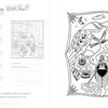 Discover The Creative Free Spirit Coloring Book by Schiffer Publishing, Ltd.—featuring a grid for color swatches, a window scene with plants, lined detail section, and a nature-inspired black-and-white illustration.