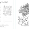 The Creative Free Spirit Coloring Book by Schiffer Publishing, Ltd. features worksheets with swatch sections, floral illustrations with hearts, and a large positive-themed page of a woman with flowers, leaves, butterflies, ribbon and a star.