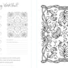 A printable worksheet from "The Creative Free Spirit Coloring Book" by Schiffer Publishing, Ltd., featuring a swatch section, space for notes, and a detailed floral and butterfly design—ideal for nature coloring fans.