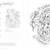The Creative Free Spirit Coloring Book by Schiffer Publishing, Ltd. features heart-shaped swatches, floral drawings, space for materials, and a detailed bird with flower accents and “Free Spirit”—ideal for nature coloring book fans.