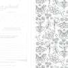 From Schiffer Publishing, Ltd.'s Awesomely Authentic Self-Care Coloring Book: one page shows mushroom sketches, color swatches, and a beauty/appreciation prompt; the other features moths, flowers, moons, frogs & leaves to color for emotional wellness.