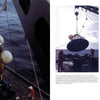 A recovery team lifts a scorched Apollo command module from the sea onto USS Yorktown (CV-10); two smaller photos show the capsule and recovery ship docked under sunny skies—featured in Schiffer Publishing, Ltd.'s Legends of Warfare.