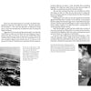 Two black-and-white photos depict Pearl Harbor’s history: an aerial view of the attack and a shot of the USS California (BB-44) burning as someone watches from shore. Event text covers the page. From Schiffer Publishing, Ltd.