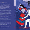 Book cover for The Dark Daughter Tarot by Schiffer Publishing, Ltd. features a blue and purple illustration of a nude woman with a crescent moon meeting a white, horned satyr; mystical symbols evoke divine feminine and goddess tarot energy.