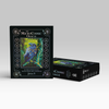 The MicroCosmic Oracle by Schiffer Publishing, Ltd. is a tarot deck box with vibrant colors, intricate patterns, and an illustrated bird with astrological symbols—ideal for astrology and divination fans. One box stands upright; another lies flat.