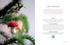 A close-up of a crochet red and white mushroom ornament hangs on the left, with an article about crocheting mushroom ornaments and Cozy Christmas Crochet by Schiffer Publishing, Ltd. featured on the right.