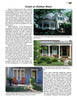 A magazine page titled Creating Curb Appeal by Schiffer Publishing, Ltd. features porch design tips and photos highlighting columns, seating, plants, and shaded areas to showcase front-of-the-home styles and enhance outdoor living spaces.